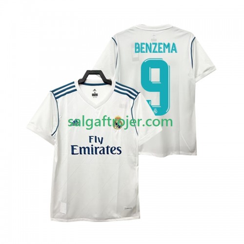 Real Madrid BENZEMA 9 2017 Fodboldtrøjer Retro Hjemmebanesæt 2018 Kort ærmer Real Madrid BENZEMA 9 2017 Fodboldtrøjer Retro Hjemmebanesæt 2018 Kort ærmer